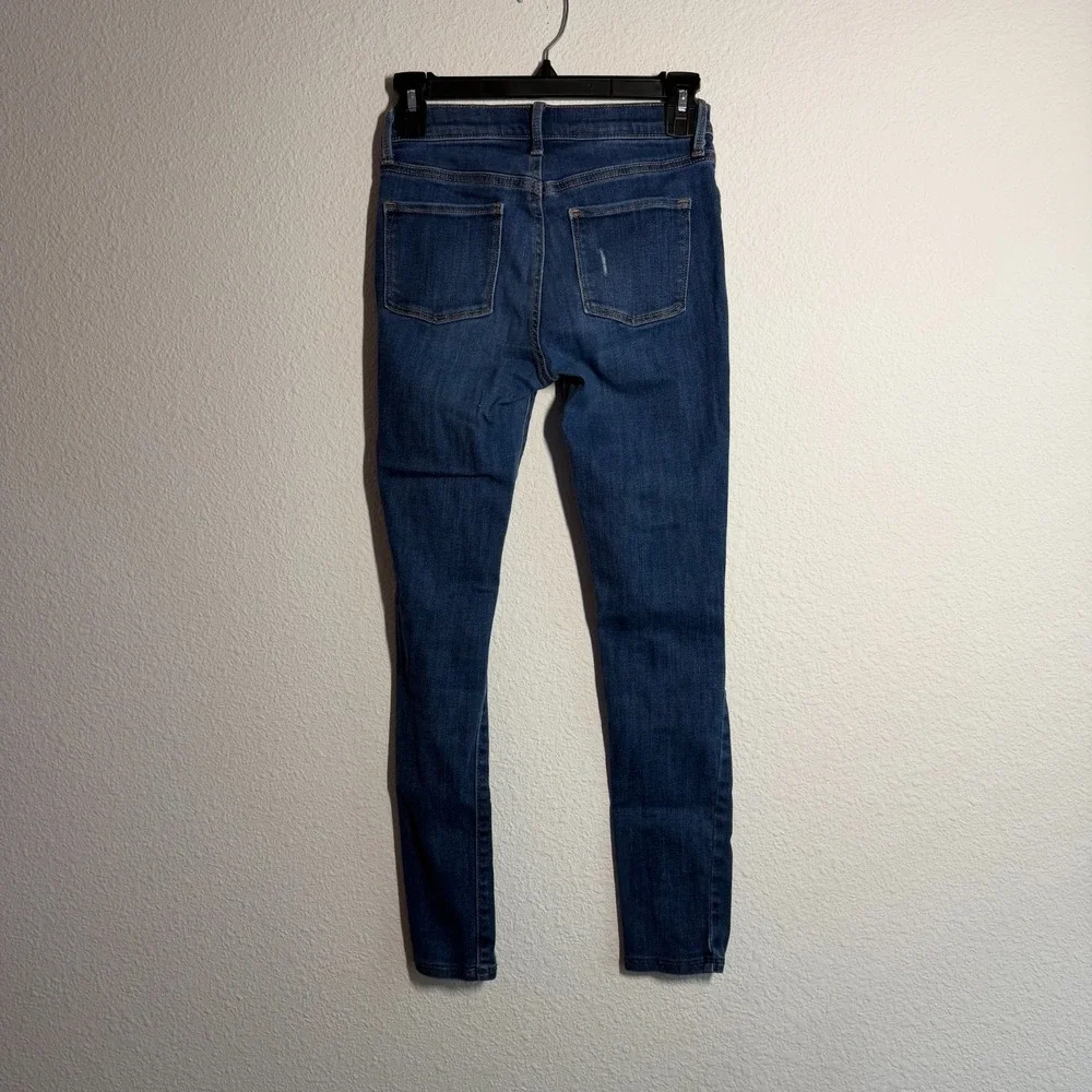 Old Navy Ballerina Jegging Jeans Girls 14 Blue Denim Dark Wash Distressed Skinny